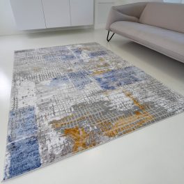   Bolti 2. Modern szőnyeg akció, ZARIF 007 kék-arany 80x150cm