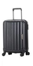   Aqua közepes méretű fekete bőrönd, 62cmx45cmx28cm-keményfalú