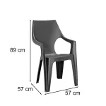 Parker Large 6+1 kerti bútor garnitúra szett kőris-grafit