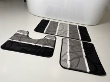 Fürdőszobai szőnyeg 3 részes -fekete leveles
