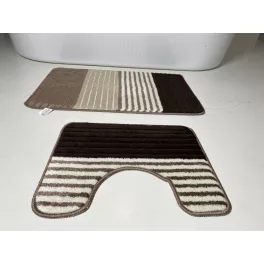 Fürdőszobai szőnyeg 2 részes - Den. bézs csíkos