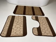 Fürdőszobai szőnyeg 3 részes - barna köves