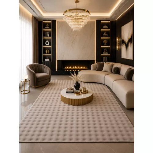 TOP! Den. Bubble Bézs 80 x 250cm modern 3D szőnyeg