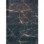 Ber. Porte 2007 fekete-arany 80x150cm- vékony modern szőnyeg