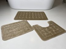 Fürdőszobai szőnyeg 3 részes - bézs téglás