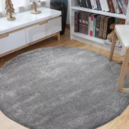   Dywan nowoczesny Koło Shaggy Cosy Balta 01 - Szary szary szőnyeg (Hibás)