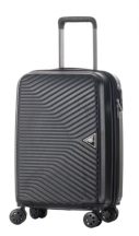   Prism közepes méretű fekete bőrönd, 62cmx45cmx26cm-keményfalú