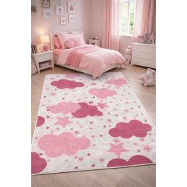   Den. Mile 5184-1 rózsaszín 80 x 150cm felhős gyerekszőnyeg