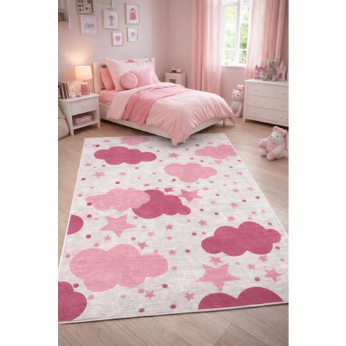 Den. Mile 5184-1 rózsaszín 120 x 180cm felhős gyerekszőnyeg