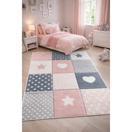   Den. Mile 5202-1 rózsaszín 80 x 150cm négyzetháló gyerekszőnyeg