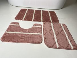 Fürdőszobai szőnyeg 3 részes - hússzínű