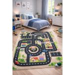 Den. Mile 5375-1 bézs 120 x 180cm autópályás gyerekszőnyeg