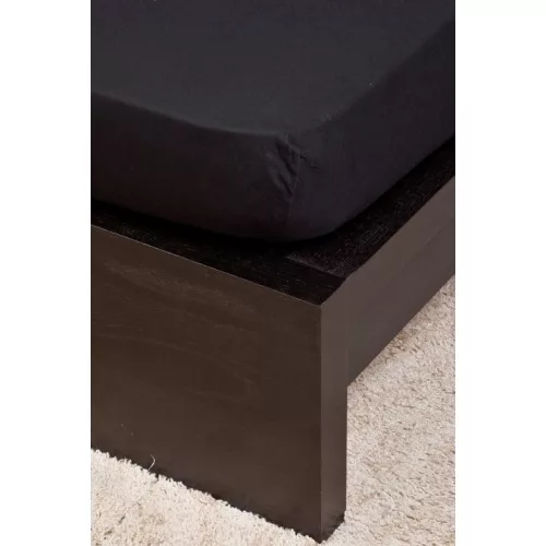 NAT. Jersey fekete lepedő 80-100x200 cm