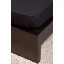 NAT. Jersey fekete lepedő 140-160x200 cm