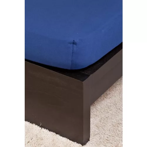 NAT. Jersey sötétkék lepedő 180-200x200cm