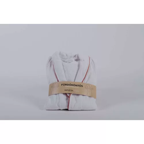 NAT. Velúr fehér fürdőköntös M Mályva paszpóllal
