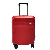   Herm  piros , Magasság: 5cm kerék+ 55cm szélesség: 37cm mélység: 25cm-közepes méretű, keményfalú bőrönd