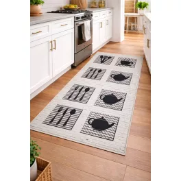 Den. Mile 7073-1 80 x 150cm Fehér konyhai szőnyeg