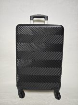   Power Közepes méretű fekete bőrönd, 67cmx43cmx25cm keményfalú