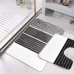 Fürdőszobai szőnyeg 2 részes - Den. szürke csíkos