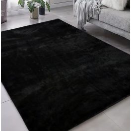 Den. Olívia Fekete  Puha Szőnyeg 66x110cm-hátul gumis