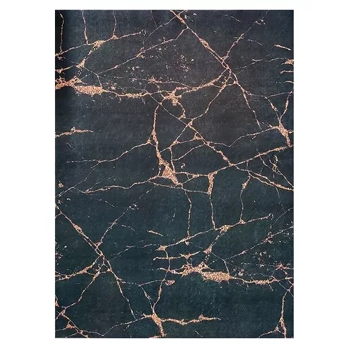 Ber. Porte 2007 fekete-arany 60x100cm- vékony modern szőnyeg