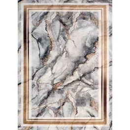   Ber. Porte 2001 szürke-arany 60x100cm- vékony modern szőnyeg