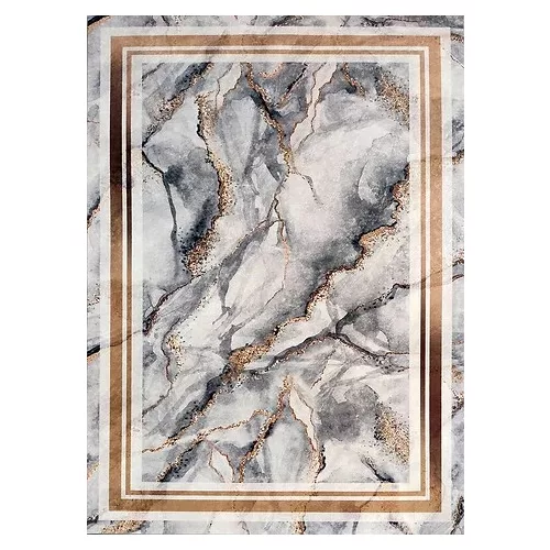 Ber. Porte 2001 szürke-arany 80x150cm- vékony modern szőnyeg