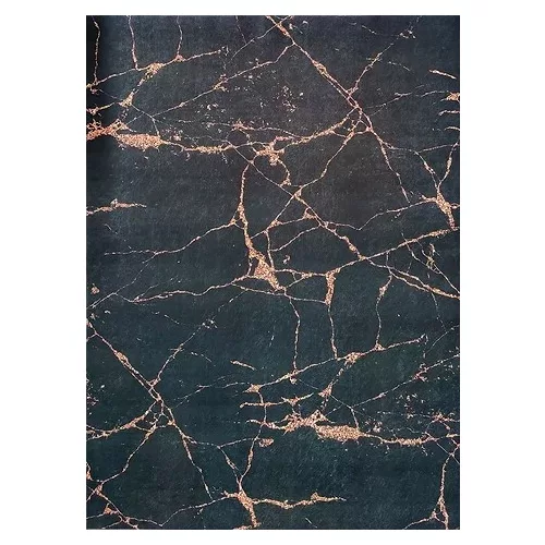 Ber. Porte 2007 fekete-arany 60x100cm- vékony modern szőnyeg
