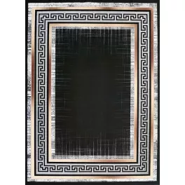  Ber. Porte 2228 fekete-arany 80x150cm- vékony modern szőnyeg