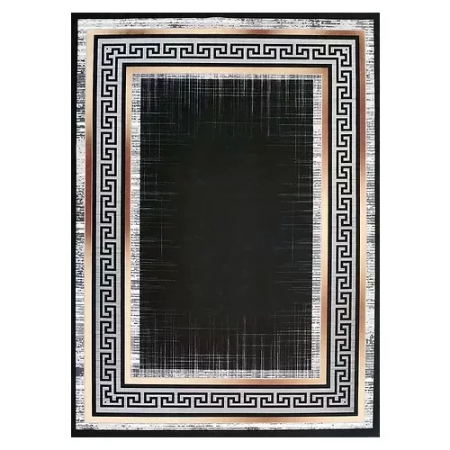 Ber. Porte 2228 fekete-arany 80x150cm- vékony modern szőnyeg