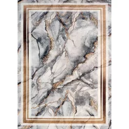   Ber. Porte 2001 szürke-arany 60x100cm- vékony modern szőnyeg