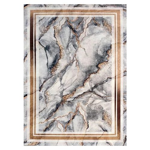 Ber. Porte 2001 szürke-arany 60x100cm- vékony modern szőnyeg