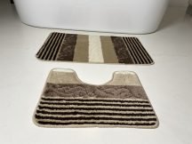 Fürdőszobai szőnyeg 2 részes - bézs csíkos-kagyló