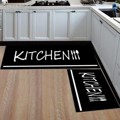 MY. SIL Konyhai szőnyeg 2 részes szett 38x58cm+38x117cm-fekete kitchen