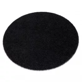 Kab. Szőnyeg SOFFI kör shaggy 2cm fekete kör 100 cm