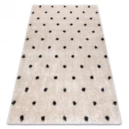   Kab. Szőnyeg FLUFFY 2370 shaggy pontok - krém / antracit 180x270 cm