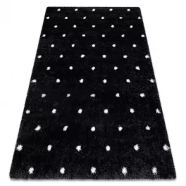   Kab. Szőnyeg FLUFFY 2370 shaggy pontok - antracit / fehér 140x190 cm