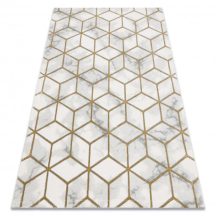  EMERALD szőnyeg 1014 glamour, elegáns kocka krém / arany 240x330 cm