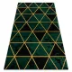 Kab. EMERALD szőnyeg 1020 glamour, elegáns márvány, háromszögek üveg zöld / arany 240x330 cm