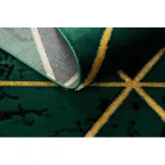 Kab. EMERALD szőnyeg 1020 glamour, elegáns márvány, háromszögek üveg zöld / arany 240x330 cm