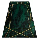 Kab. EMERALD szőnyeg 1022 glamour, elegáns geometriai, márvány üveg zöld / arany 240x330 cm