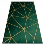 Kab. EMERALD szőnyeg 1013 glamour, elegáns geometriai üveg zöld / arany 200x290 cm