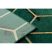 EMERALD szőnyeg 1014 glamour, elegáns kocka üveg zöld / arany 200x290 cm