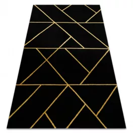  Kab. EMERALD szőnyeg 1012 glamour, elegáns geometriai fekete / arany 200x290 cm