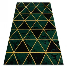   Kab. EMERALD szőnyeg 1020 glamour, elegáns márvány, háromszögek üveg zöld / arany 200x290 cm