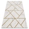 EMERALD szőnyeg 1012 glamour, elegáns geometriai, márvány krém / arany 180x270 cm