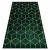 Kab. EMERALD szőnyeg 1014 glamour, elegáns kocka üveg zöld / arany 160x220 cm