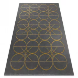   Kab. EMERALD szőnyeg 1010 glamour, elegáns körökben szürke / arany 160x220 cm