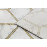 Kab. EMERALD szőnyeg 1014 glamour, elegáns kocka krém / arany 140x190 cm